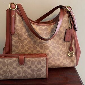 Coach Shoulder Bag with Matching Wallet
